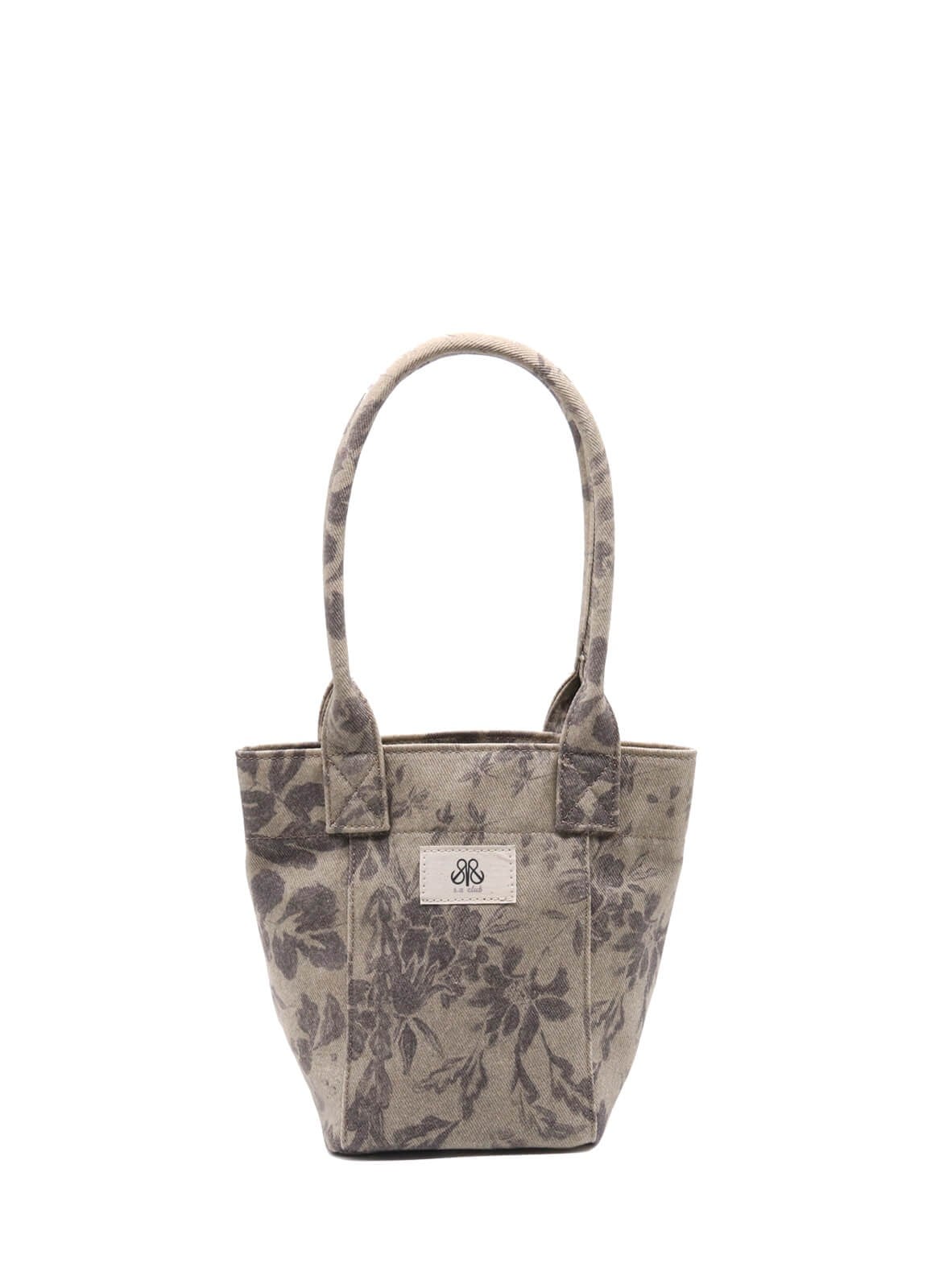 Tote Çanta Gri Çiçekli Small