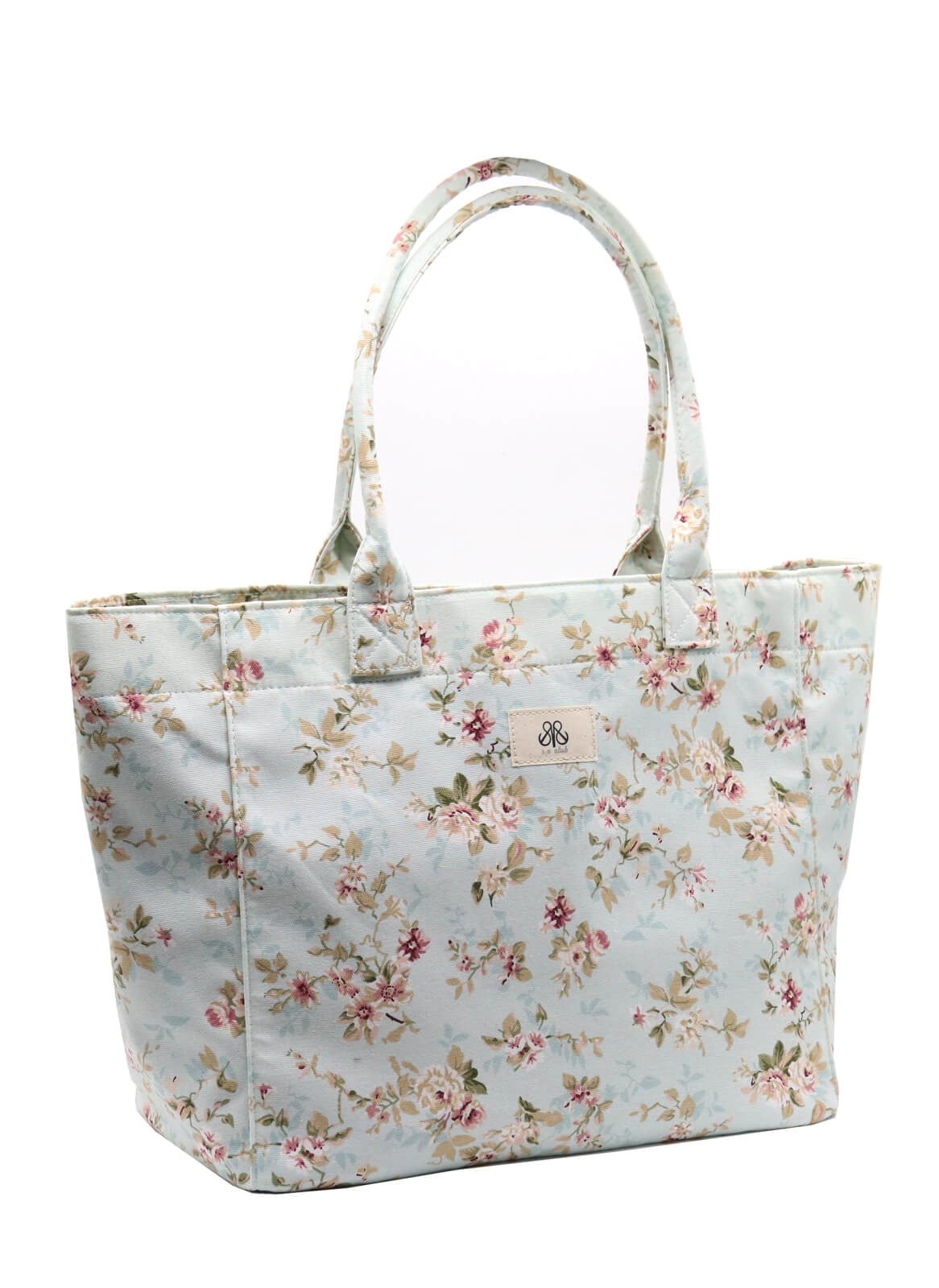 Tote Çanta Mavi Çiçekli Large