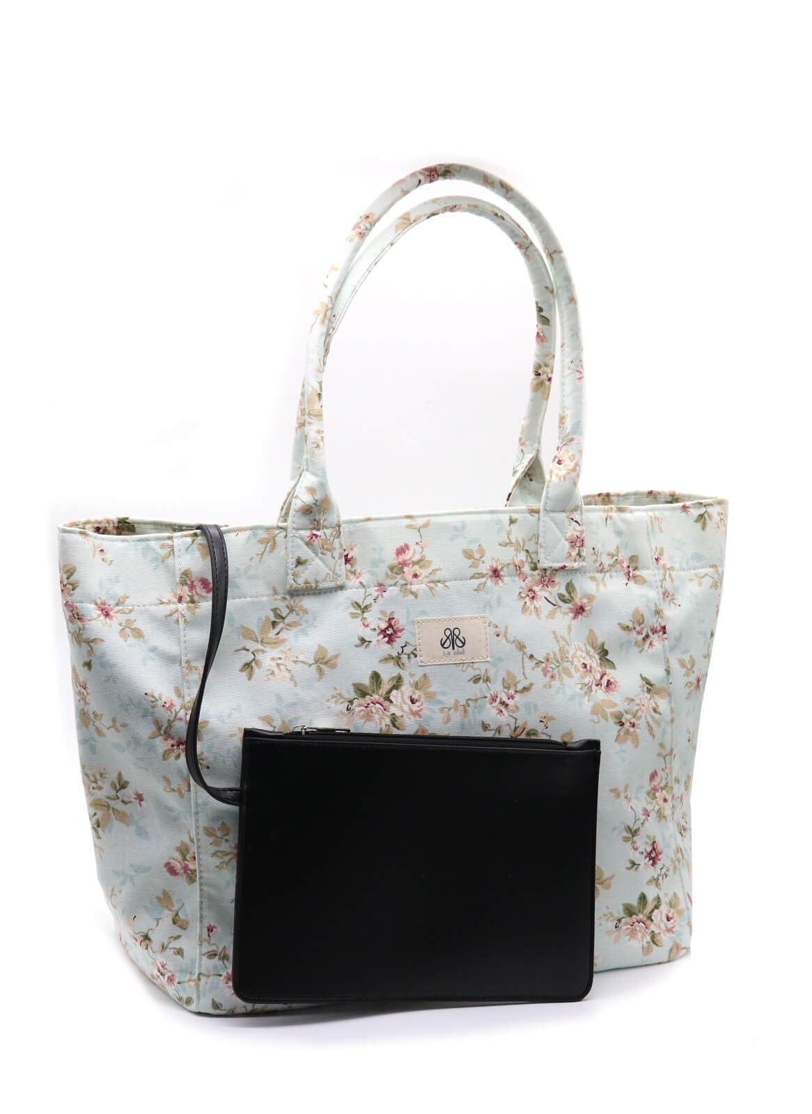 Tote Çanta Mavi Çiçekli Large