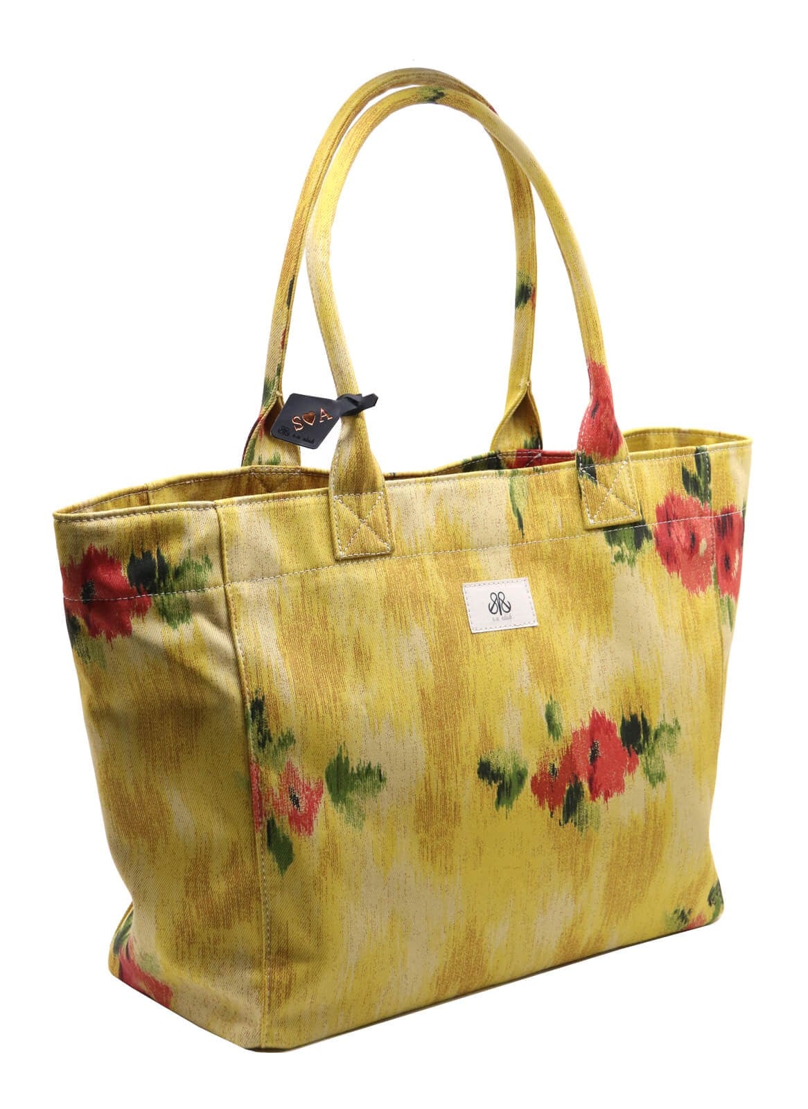 Tote Çanta Sarı Çiçekli Large
