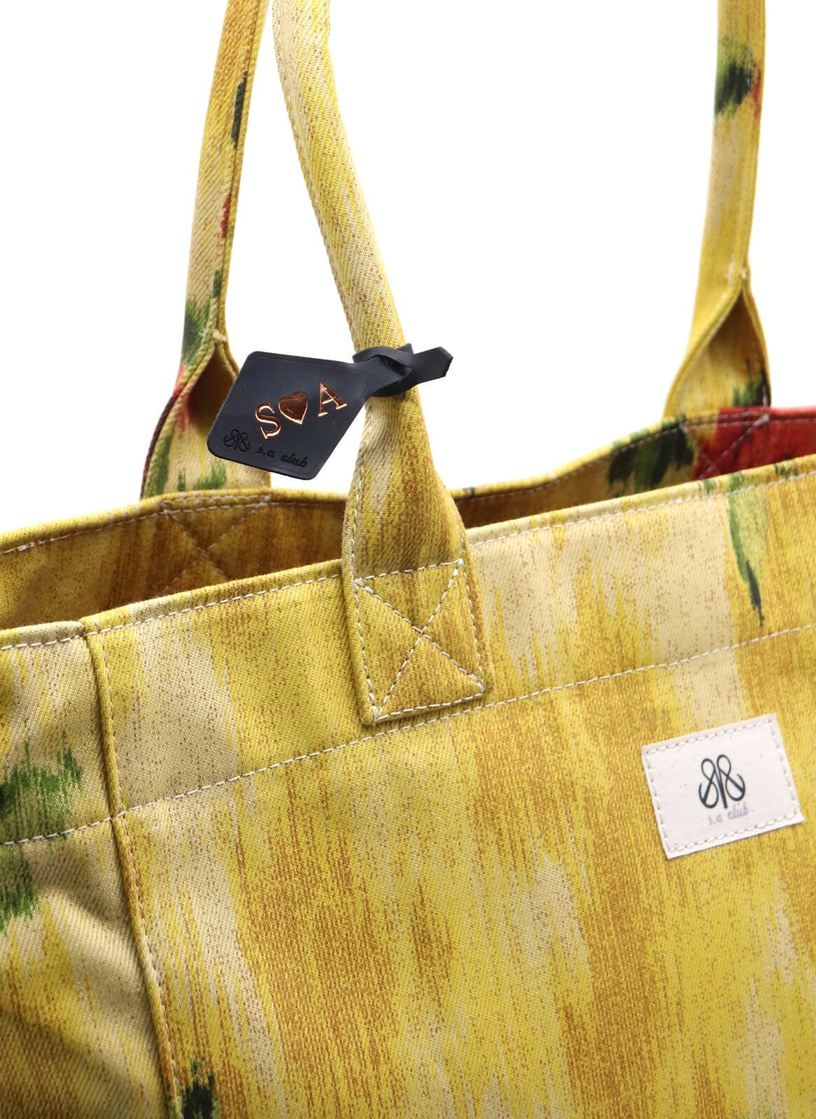 Tote Çanta Sarı Çiçekli Large