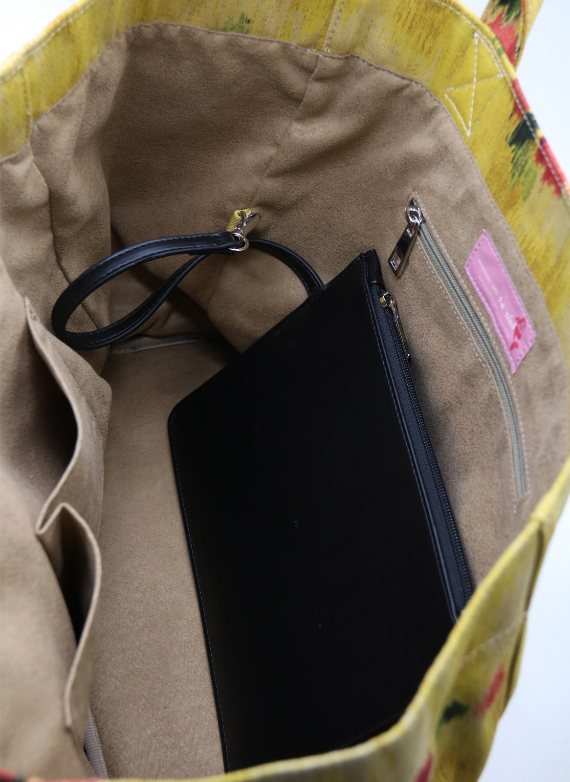 Tote Çanta Sarı Çiçekli Large