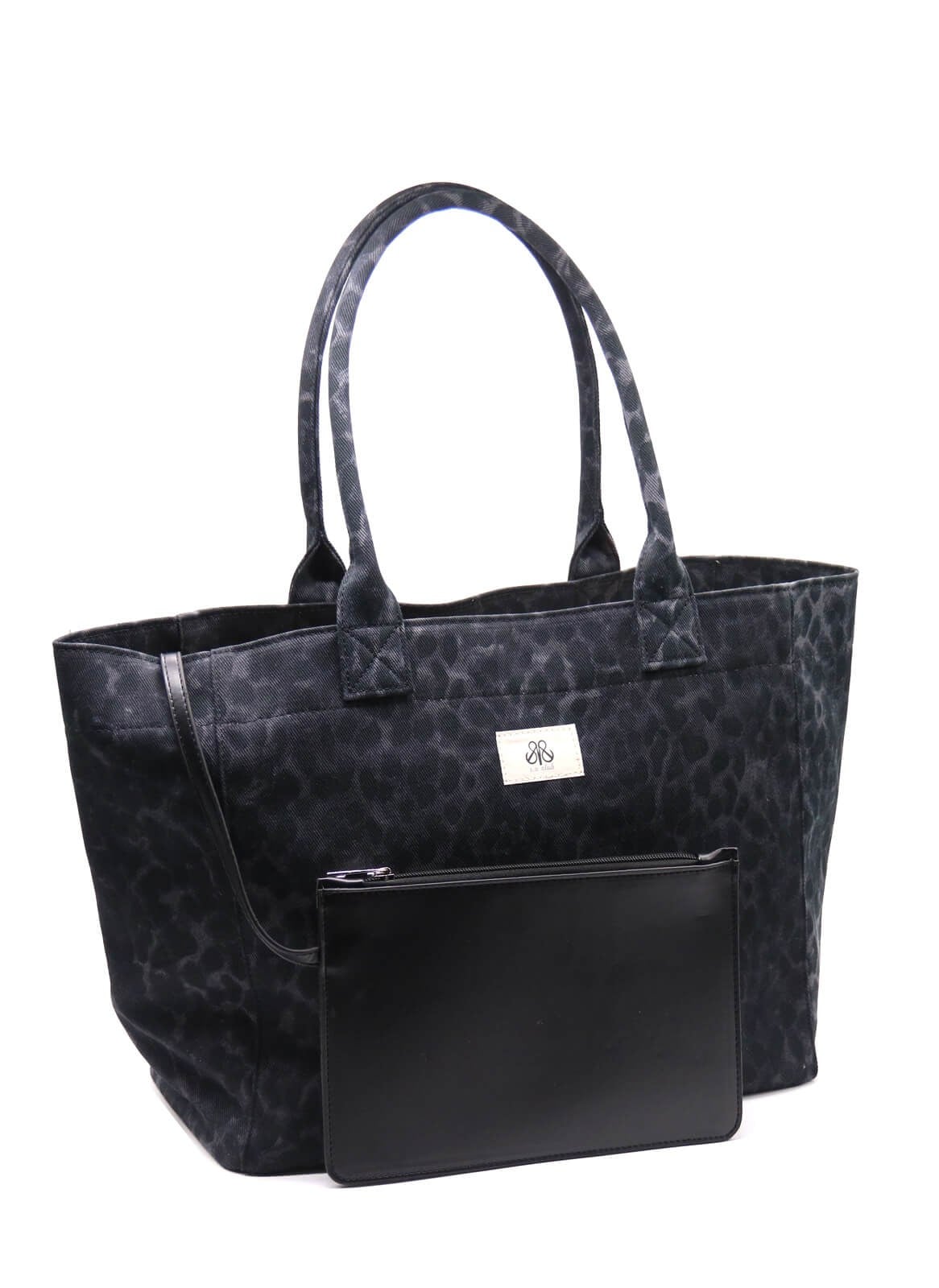 Tote Çanta Siyah Leopar Large