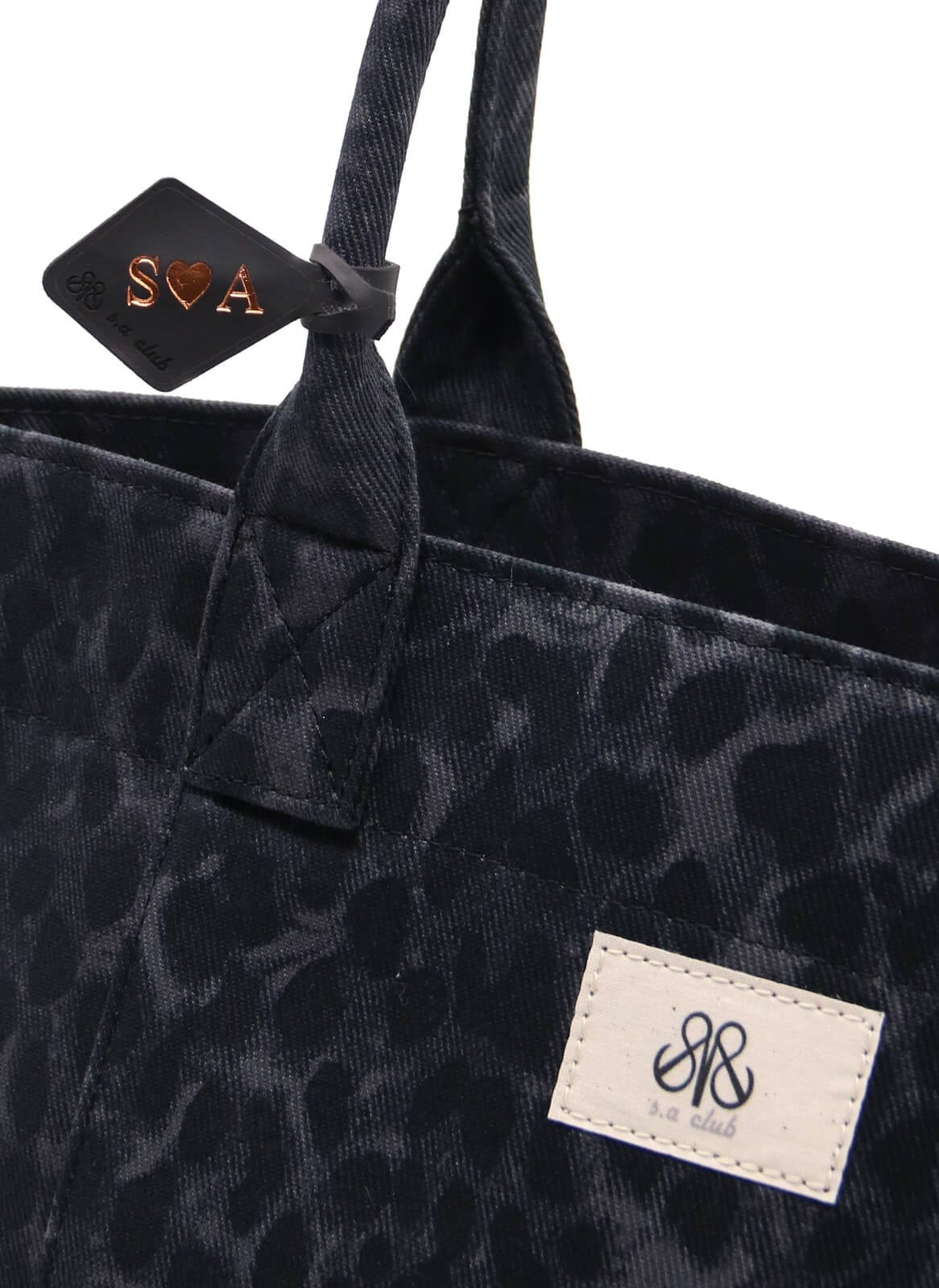 Tote Çanta Siyah Leopar Medium
