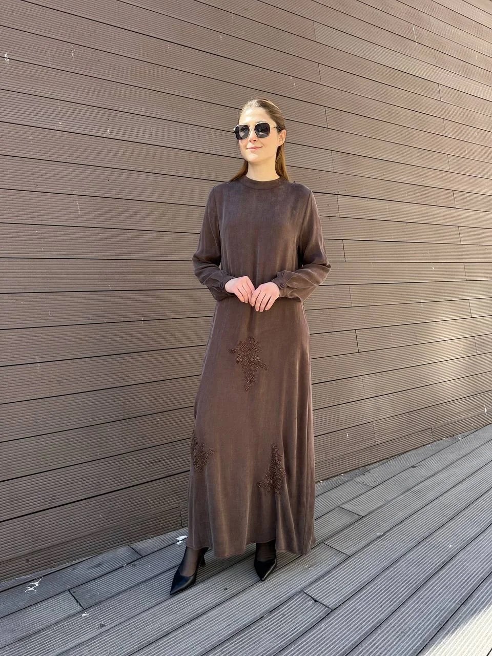 Almarwah Black 303829 Kahverengi Elbise