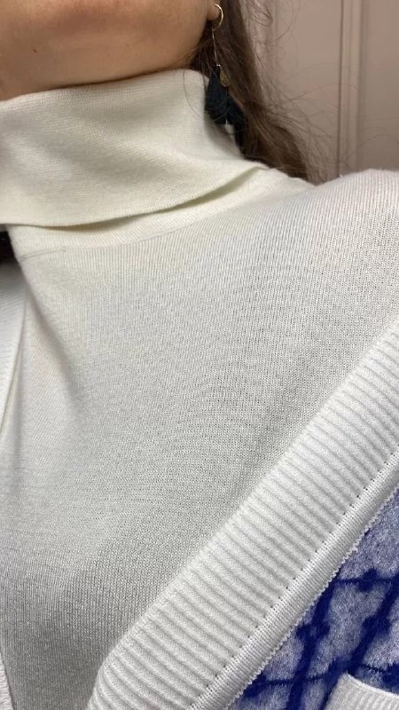 Cloche CL2863 Ekru Balıkçı Yaka Triko