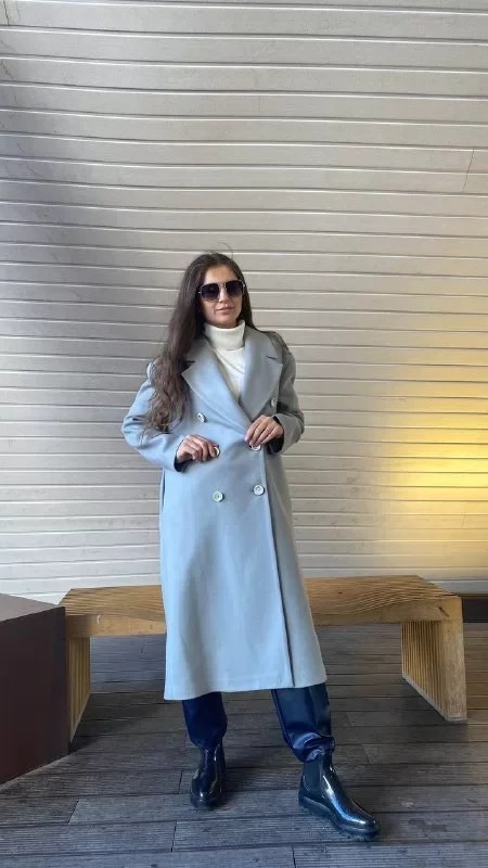 Cloche CL2965 Gri Erkek Yaka Düğmeli Kaban