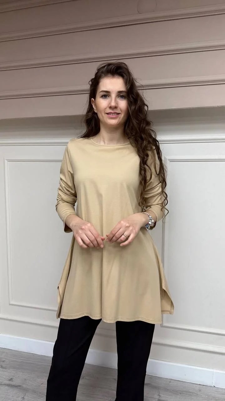 Cloche CL3002 Camel Uzun Kol Basic Bluz