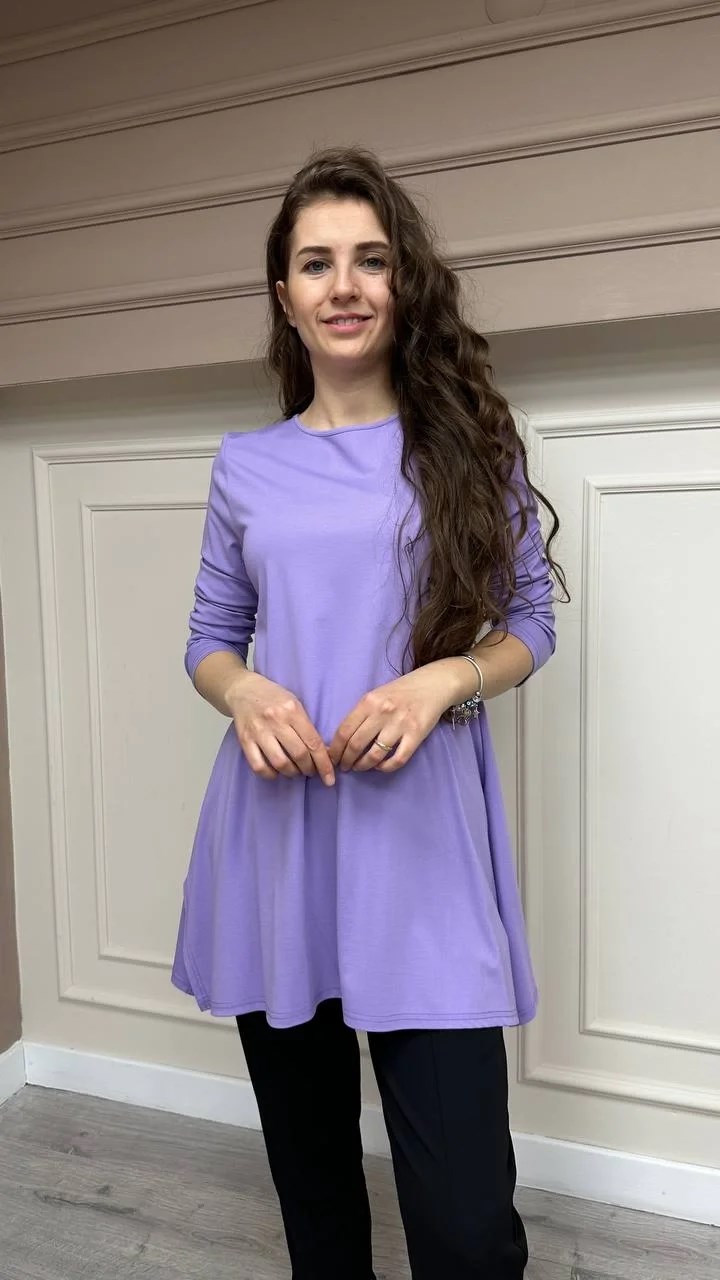 Cloche CL3002 Lila Uzun Kol Basic Bluz