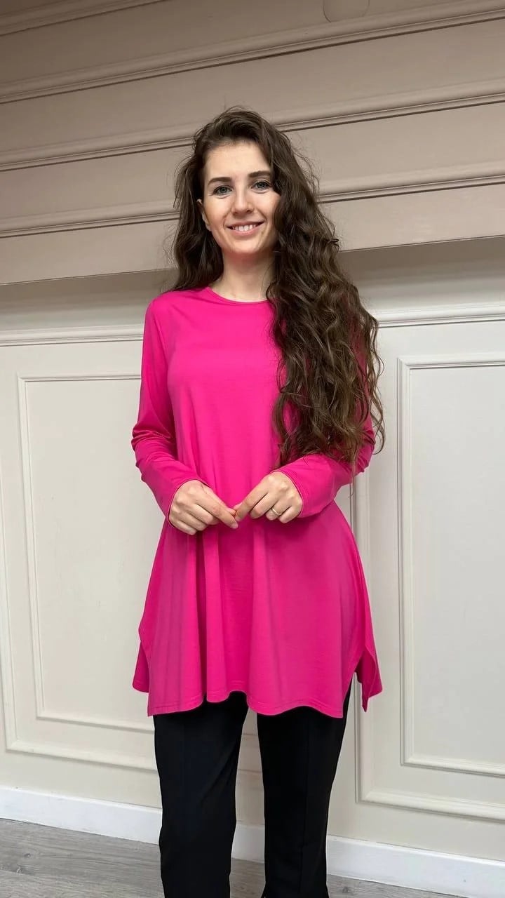 Cloche CL3002 Pembe Uzun Kol Basic Bluz