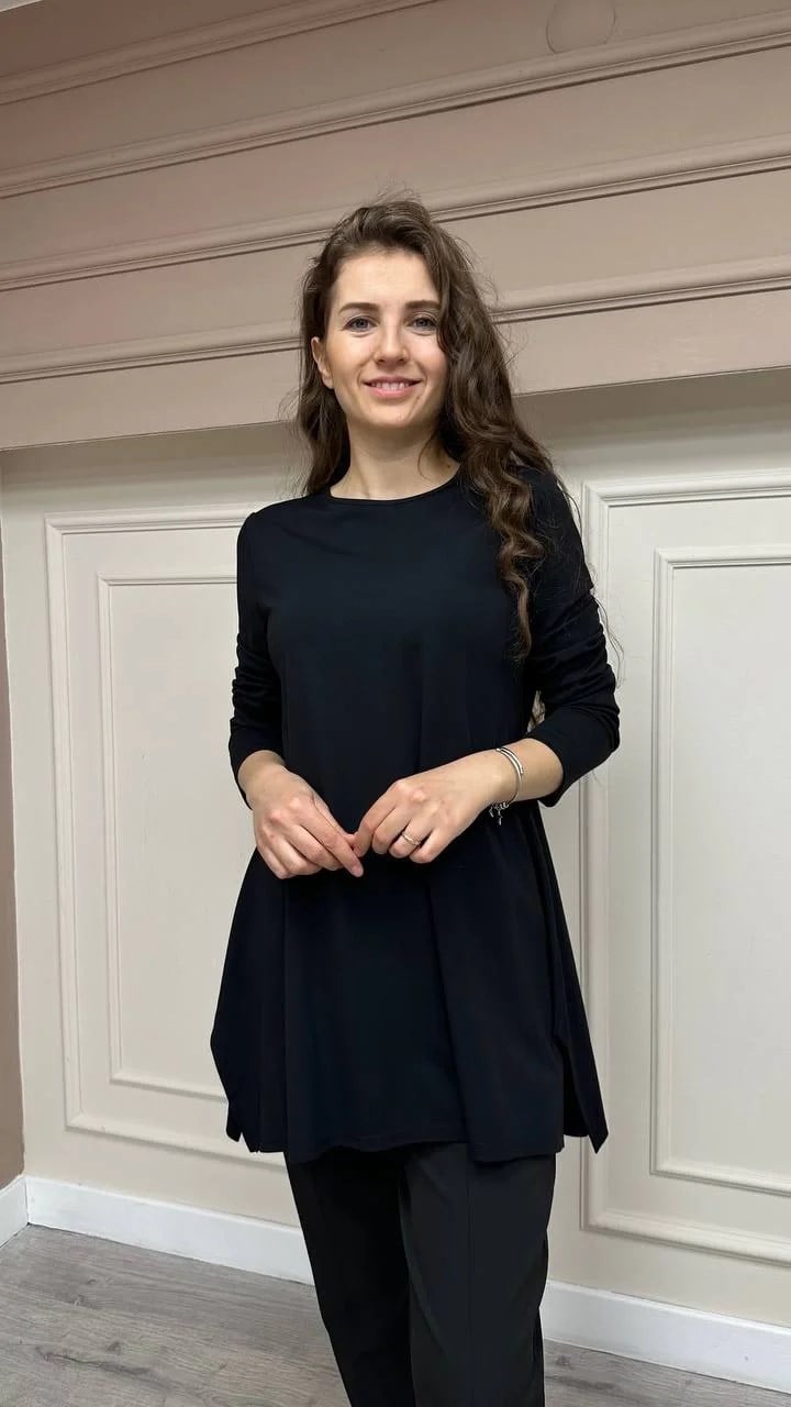 Cloche CL3002 Siyah Uzun Kol Basic Bluz