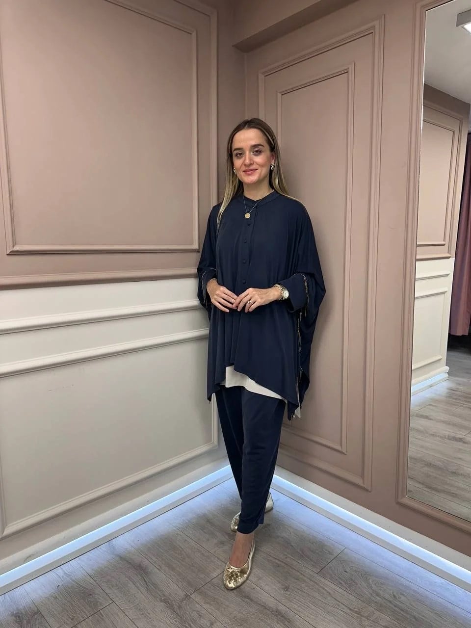 Ghisa 26KGSTKM3210 Lacivert Boncuk Detaylı Takım