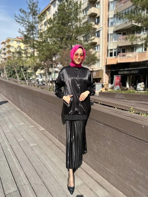 Ghisa 4YGSCKT3685 Siyah Taş Süslemeli Ceket