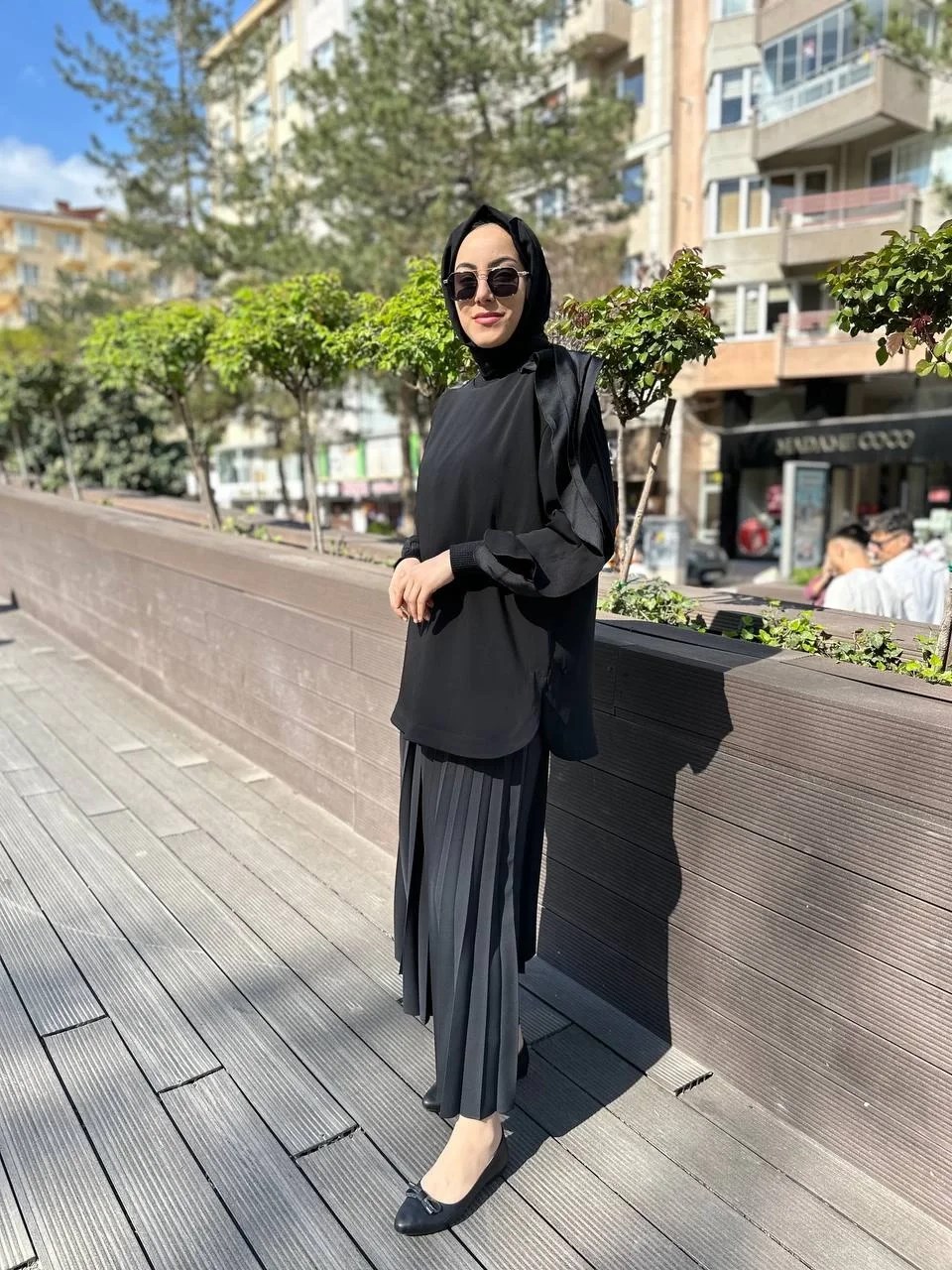 Ghisa 4YGSTNK4481 Siyah Kolu Fırfırlı Tunik
