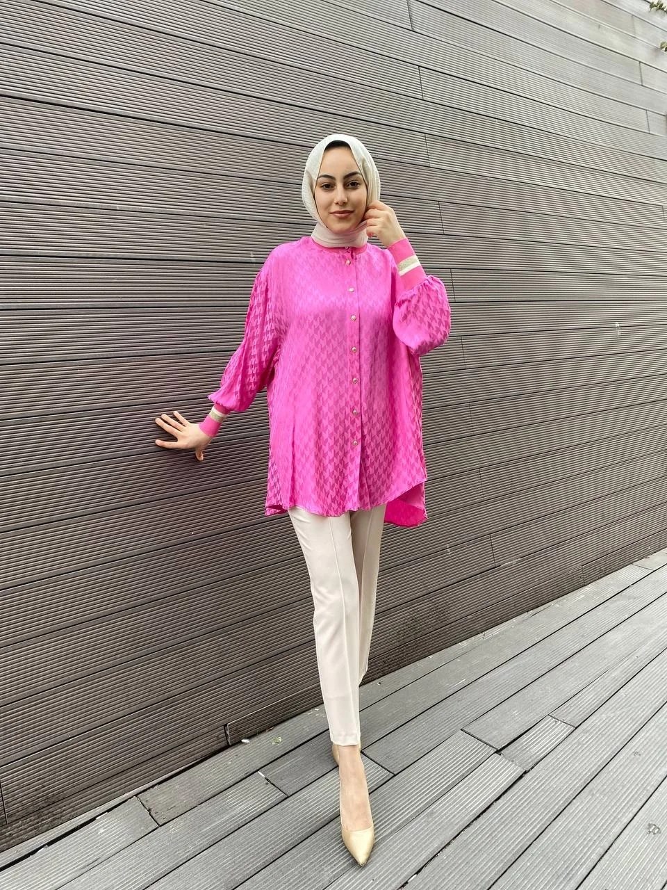 Ghisa 4YGSTNK4511 Pembe Yakası Ribanalı Tunik
