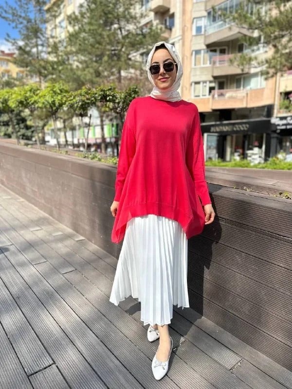 Ghisa 4YOBTNK4436 Coral Yanları Şifonlu Kısa Tunik