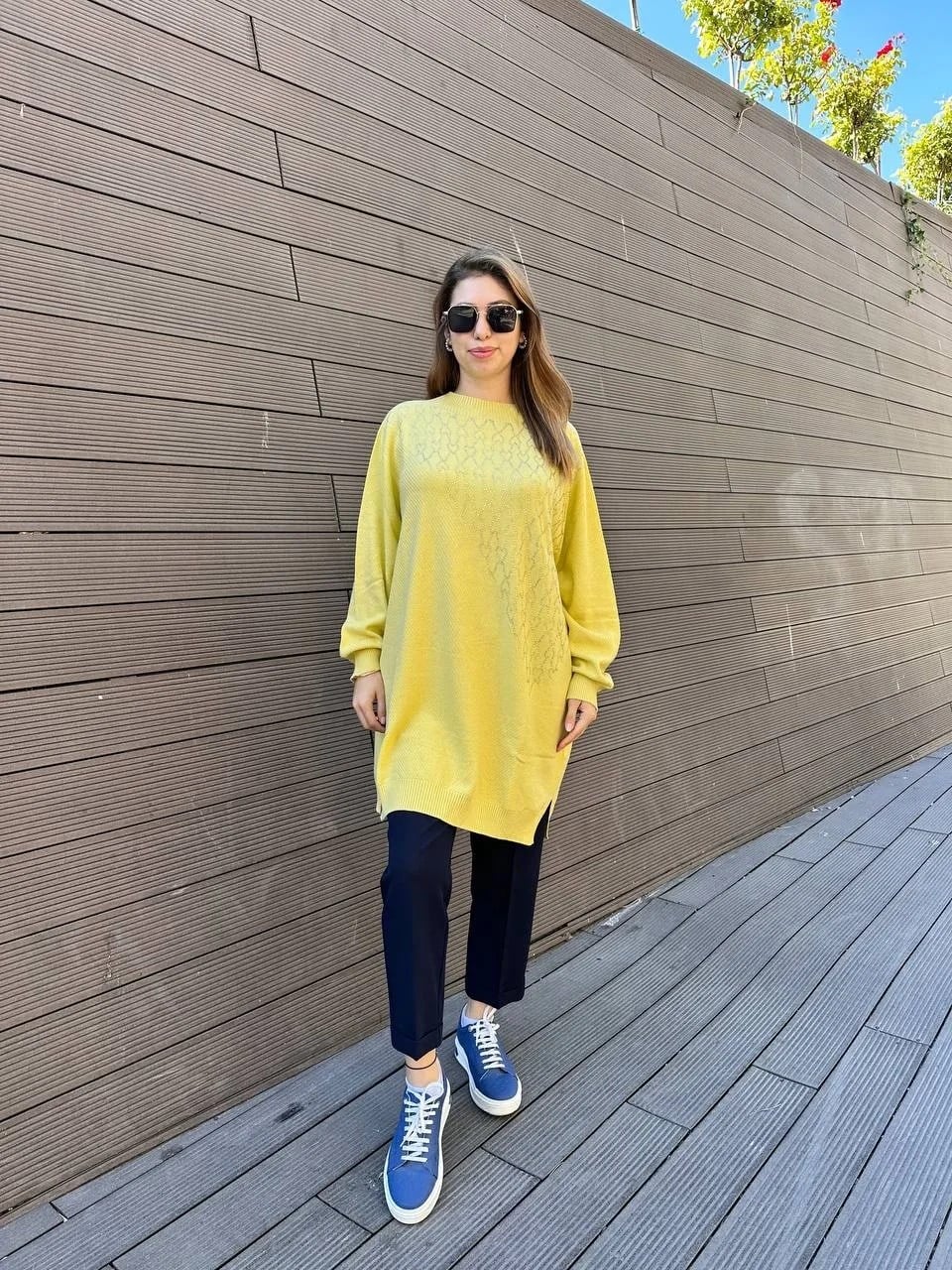 Ghisa 5KKNTNK4663 Sarı Taş Detaylı Tunik