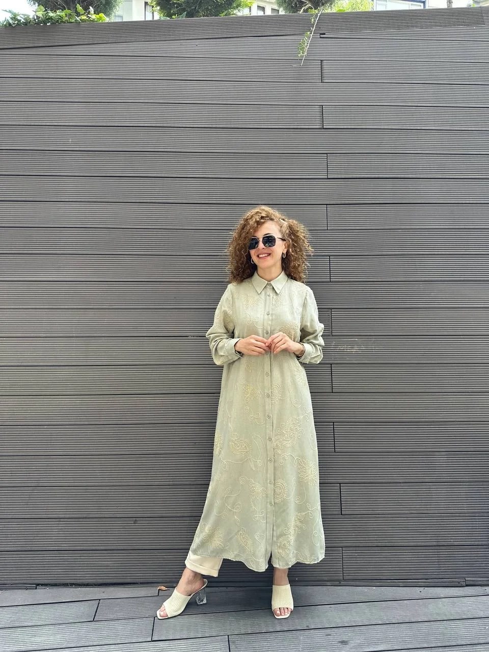 Heddy & Nurcan Çetin 23249 Haki Ara Boy Tunik