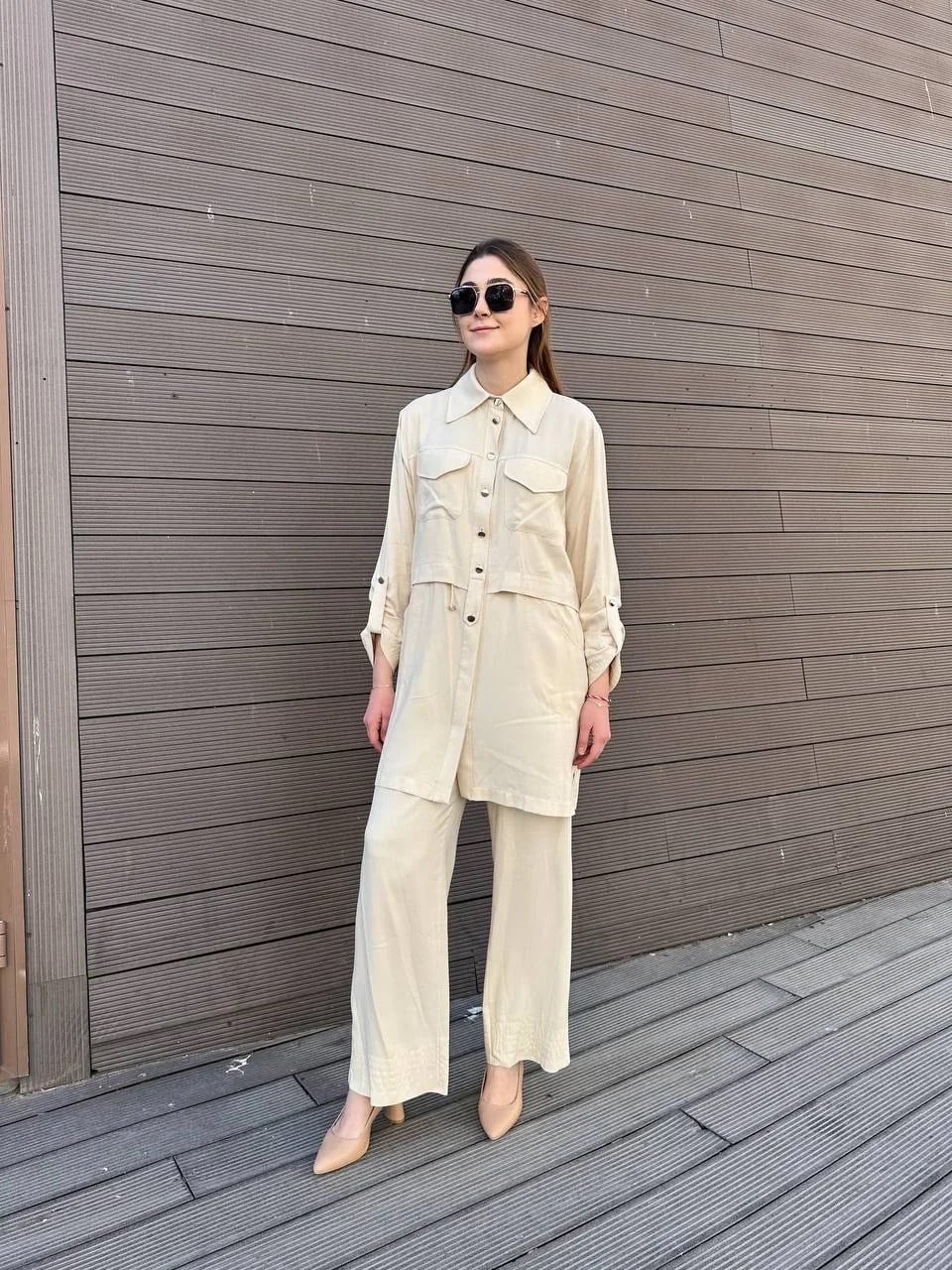 Hilay HLY0125Y101.007 Bej Anita Pantolonlu Takım