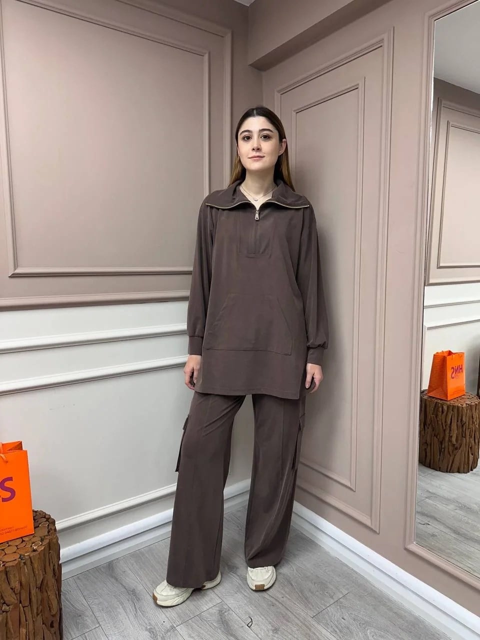 Hilay HLY0125Y101.014 Kahverengi Nora Pantolonlu Takım