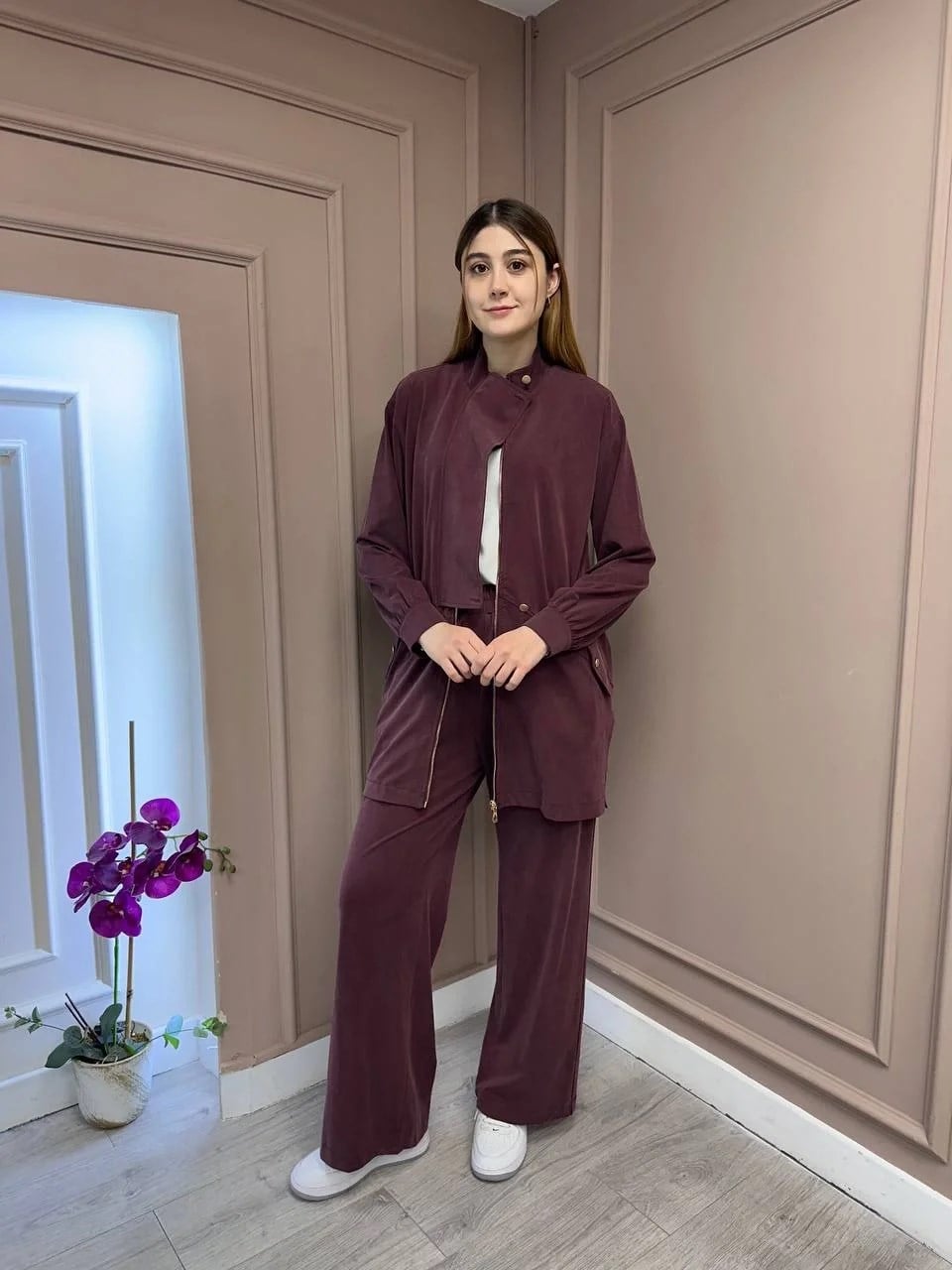 Hilay HLY0125Y101.017 Mürdüm Gale Pantolonlu Takım