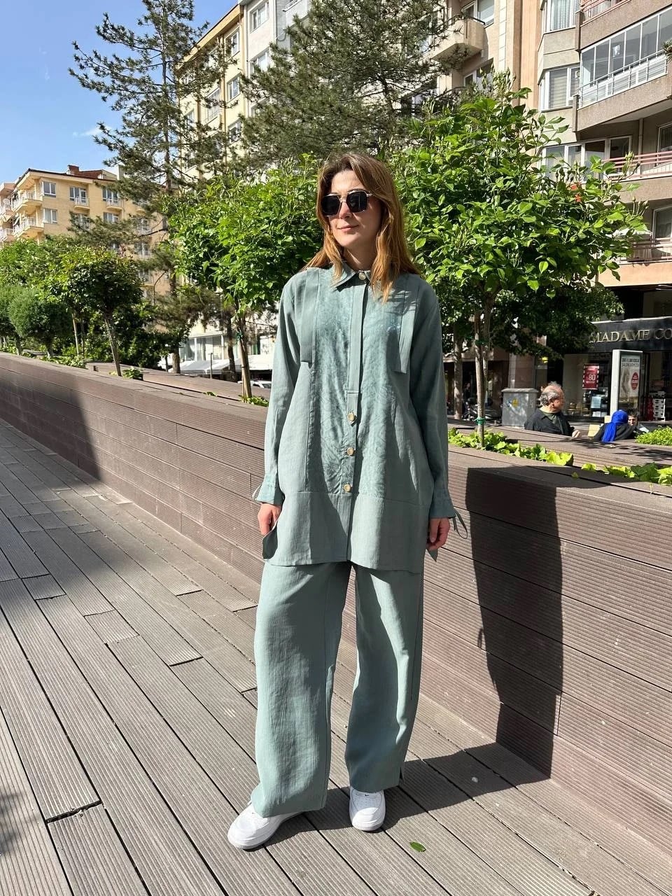 Hilay HLY0125Y101.028 Zümrüt Misa Pantolonlu İkili Takım