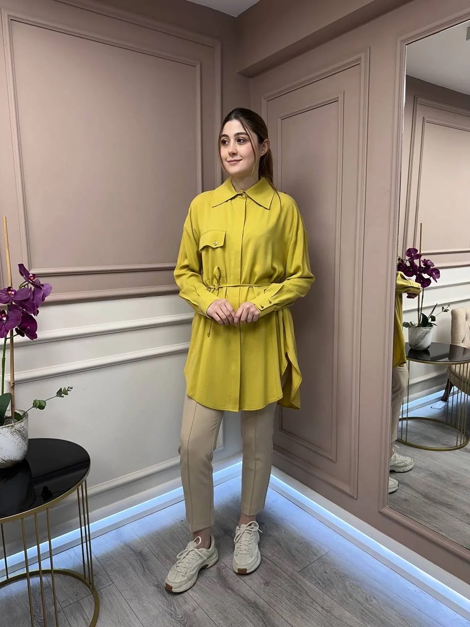 Hilay HLY0125Y108.001 Yağ Yeşili New Tera Gömlek