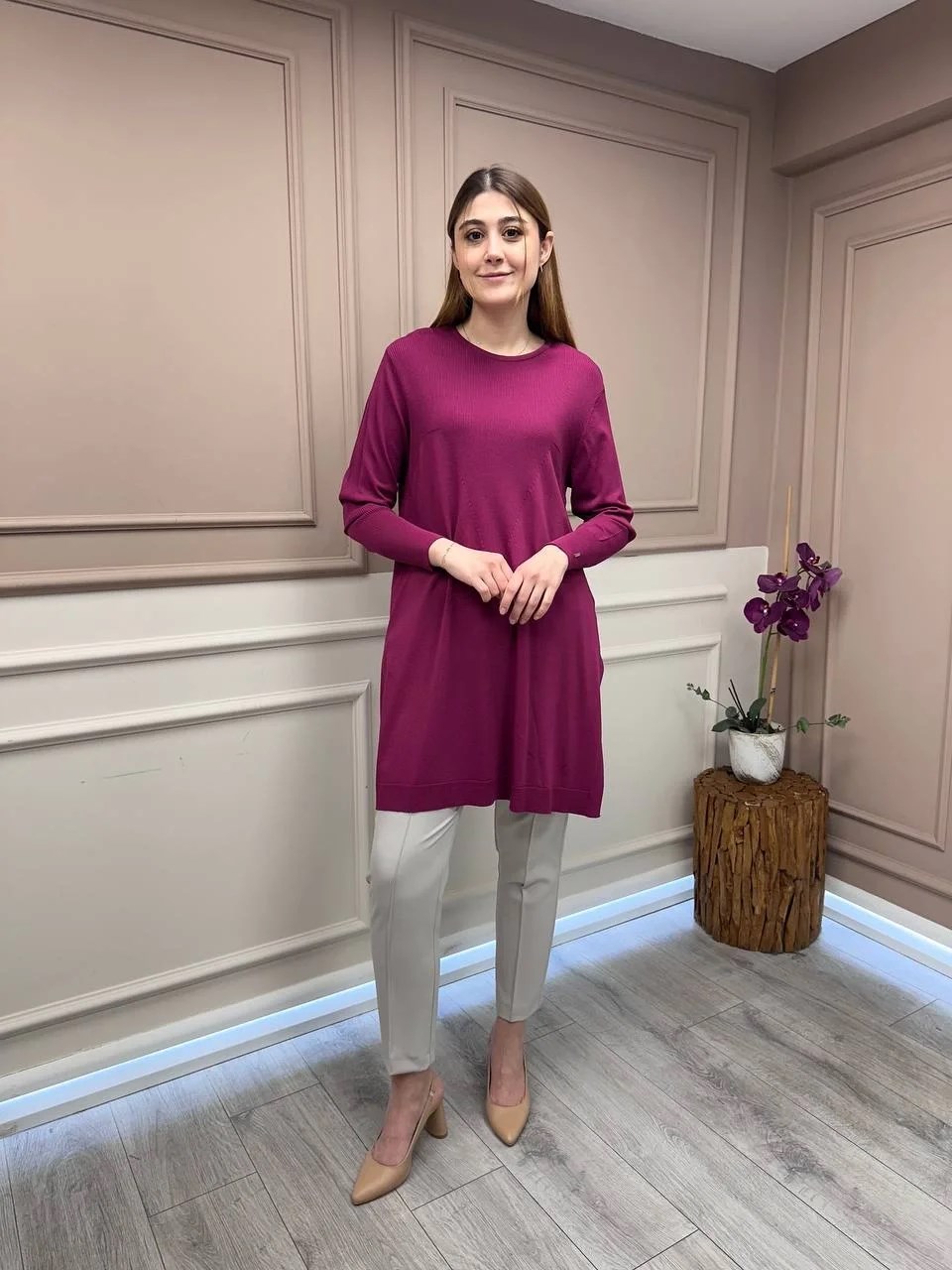 İnvee 6222 Vişne Triko Tunik