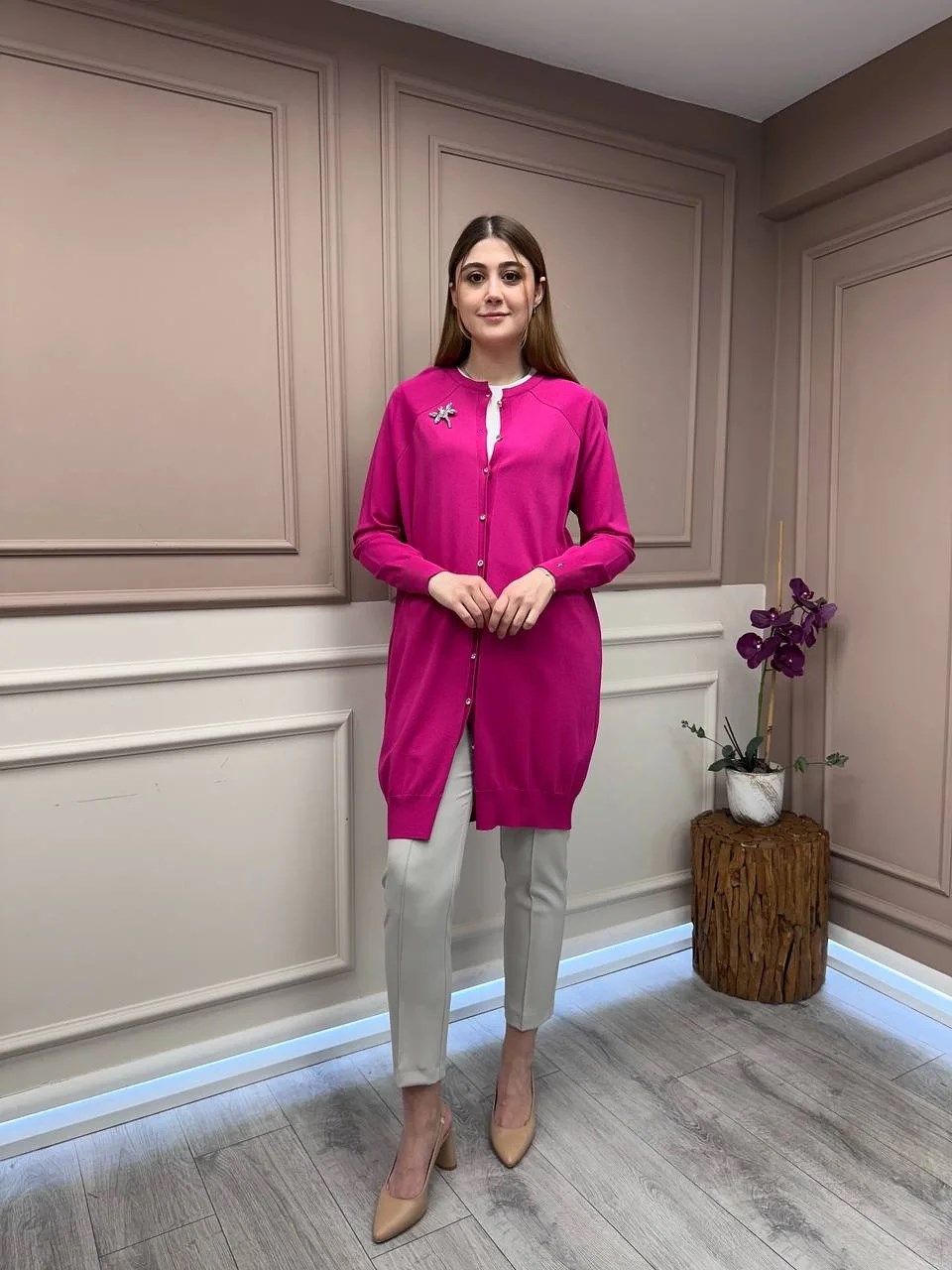 İnvee 6283 Fuşya Yusufçuk Hırka
