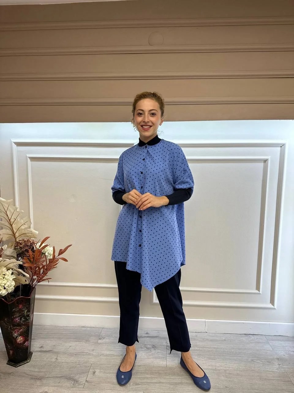 İnvee 6452 Mavi Desenli Tunik