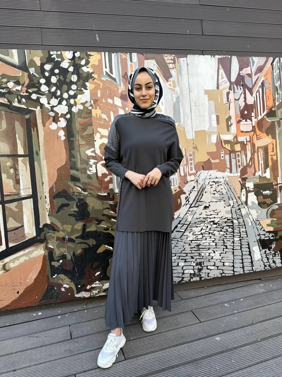 İnvee 6466 Antrasit Pilise Etek