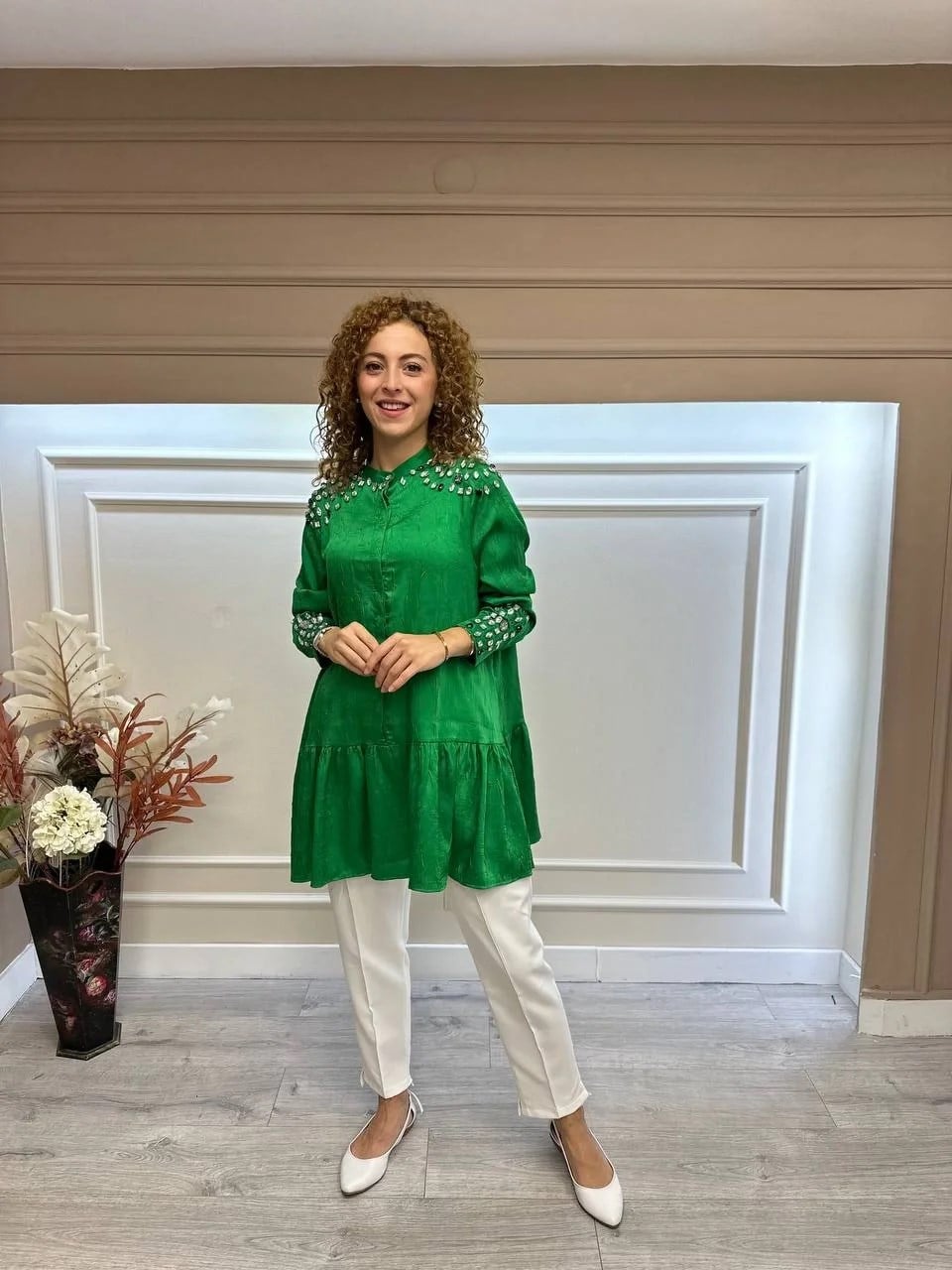 İnvee 6478 Benetton Taş İşlemeli Gömlek