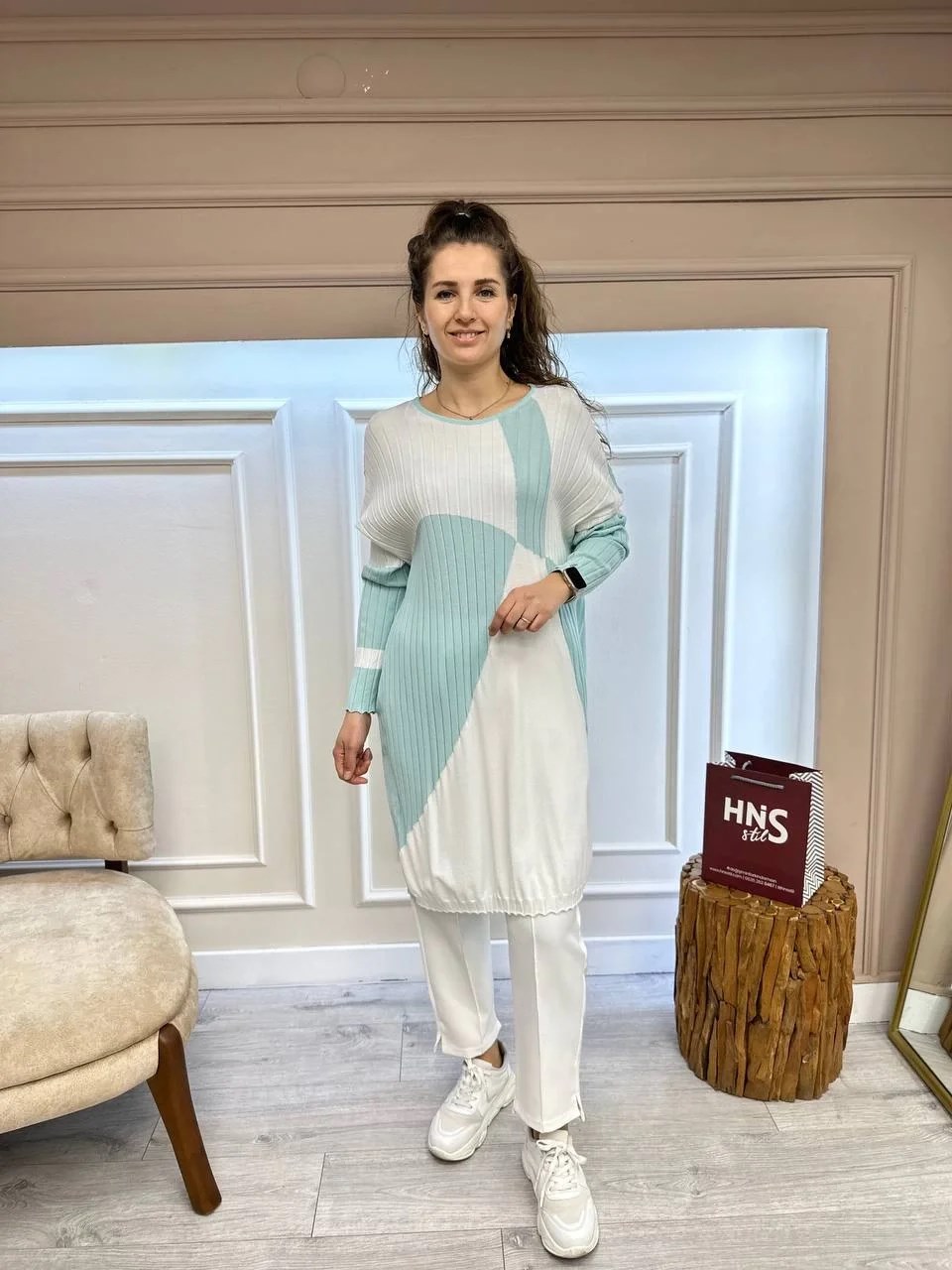 İnvee 6648 Mavi Triko Tunik