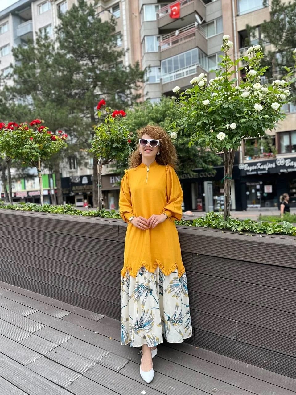 İnvee 6653 Hardal Elbise