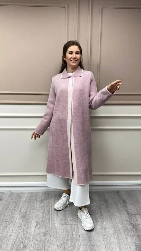 İnvee 6733 Pembe Angora Hırka