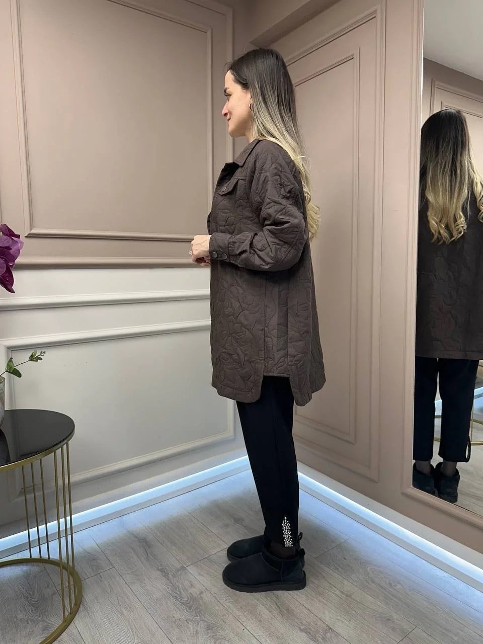 İnvee 6827 Kahve Kapitone Ceket