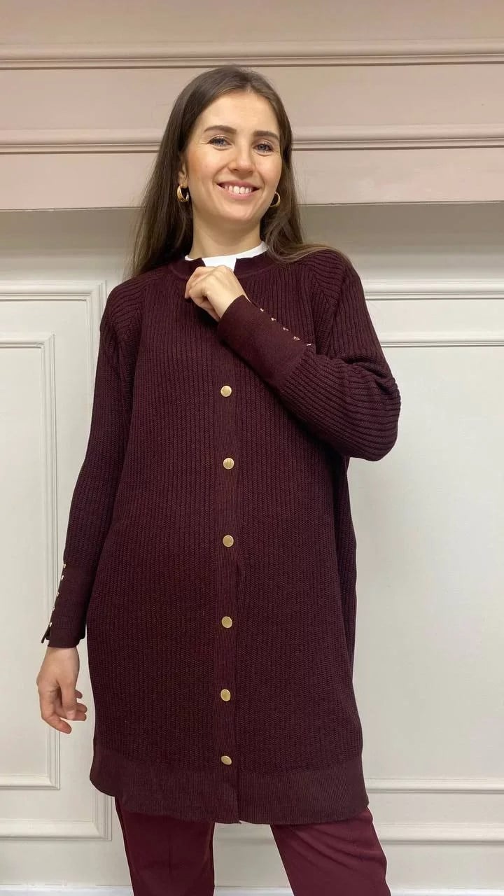İnvee 6863 Bordo Hırka