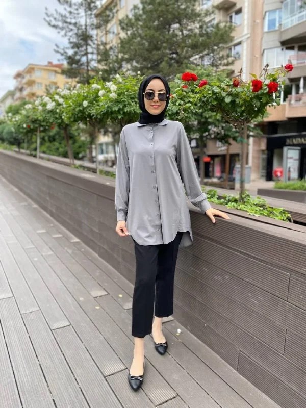 İnvee 6926 Gri Penye Tunik