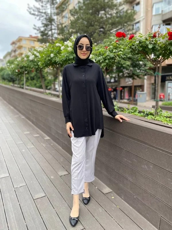 İnvee 6926 Siyah Penye Tunik