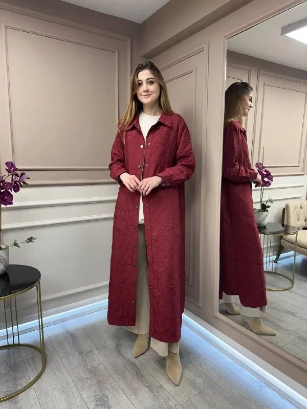 İnvee 7039 Bordo Çıtçıtlı Kap