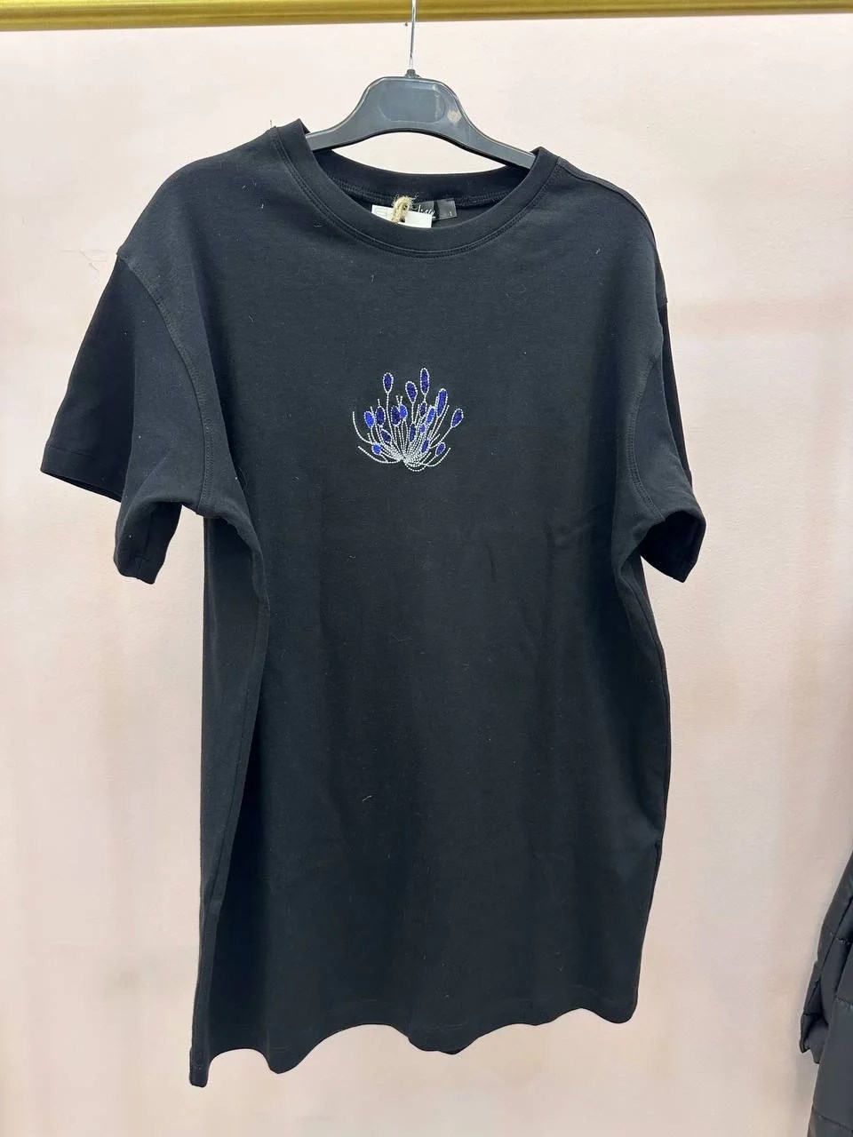 Lisa Exclusive 5011 Siyah Çiçek Nakış Tişört