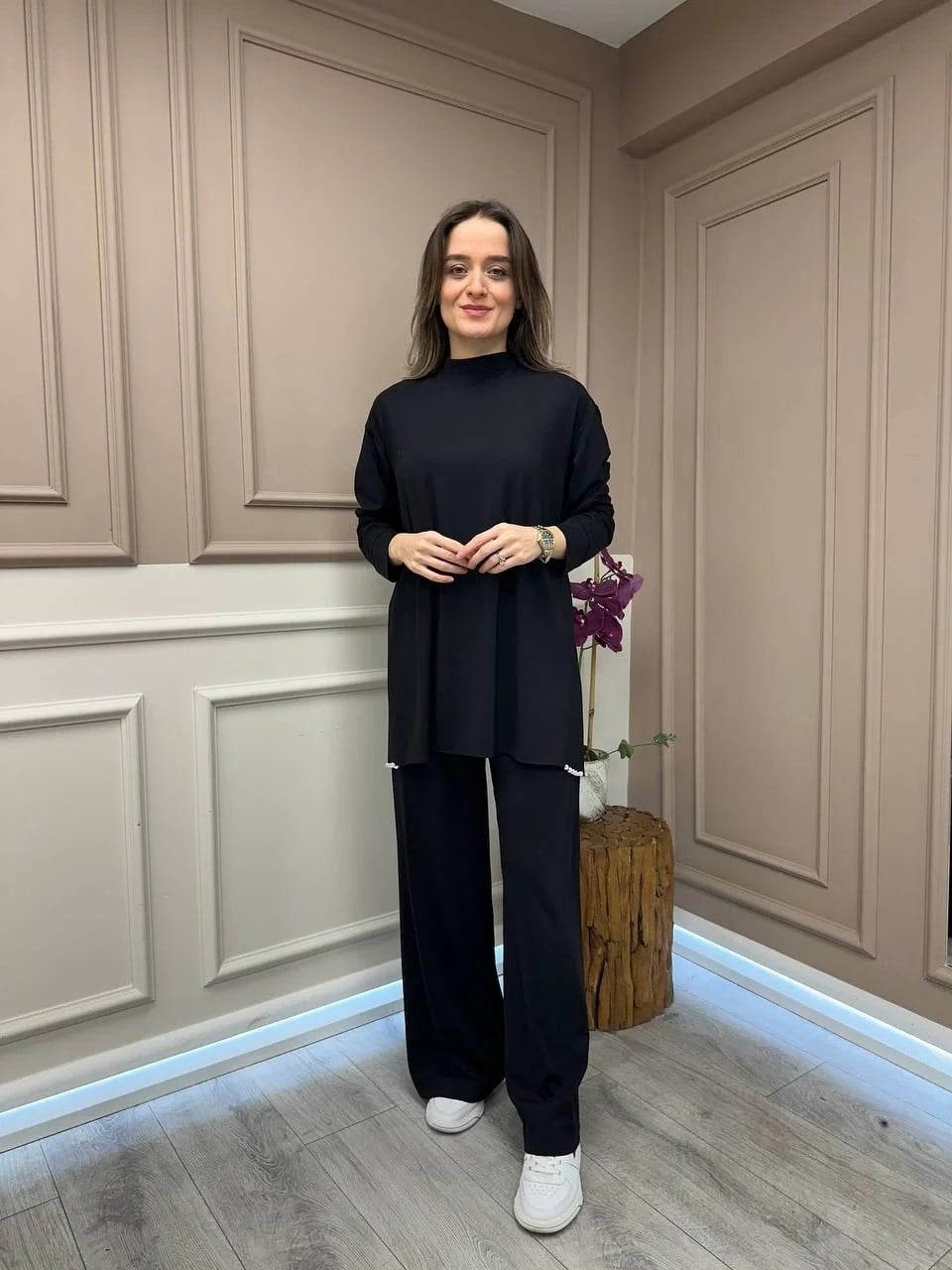 Lisa Exclusive 5118 Siyah İncili Takım