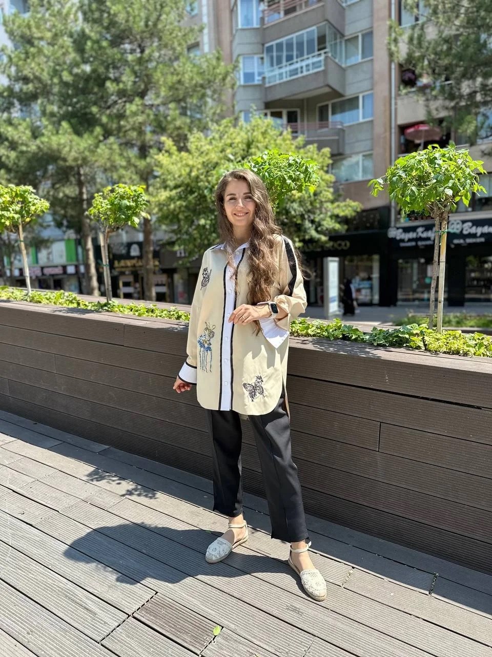 Lisa Exclusive SY107 Lora Bej Gömlek Tunik