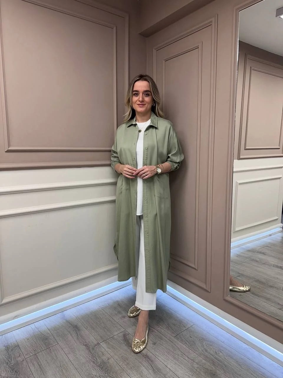 Magazin 4383 Yeşil Uzun Tensel Tunik