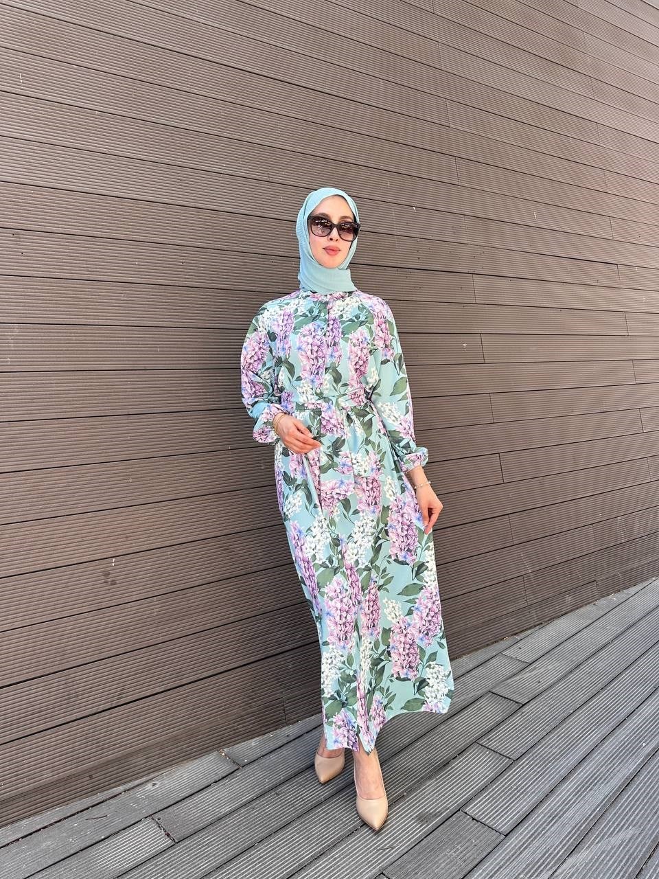 Merwish MRW1803 Pembe Lady Krep Elbise