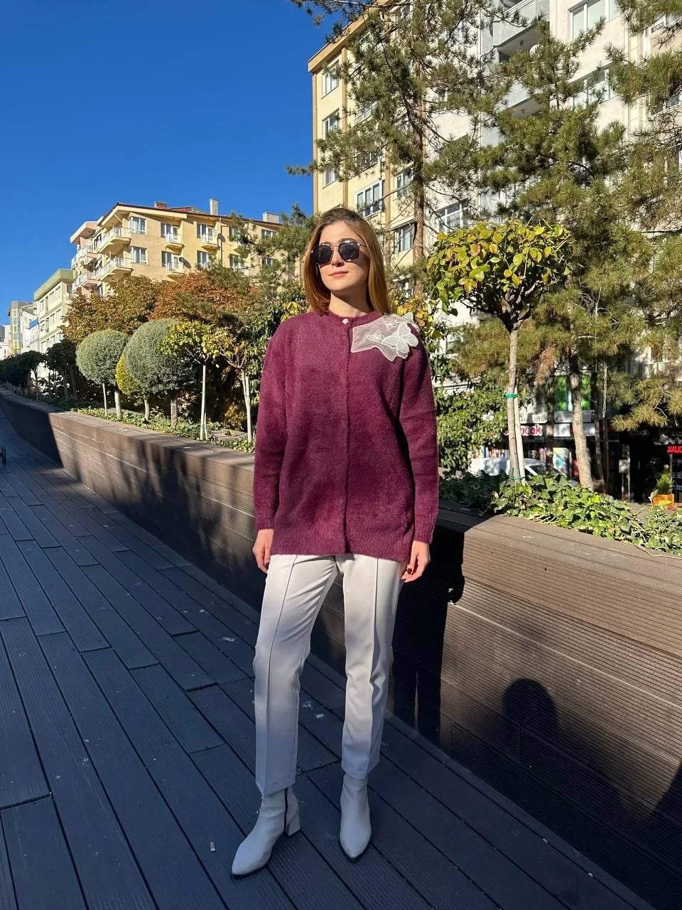 Missemramiss H4576 Mürdüm Speciale Angora Hırka
