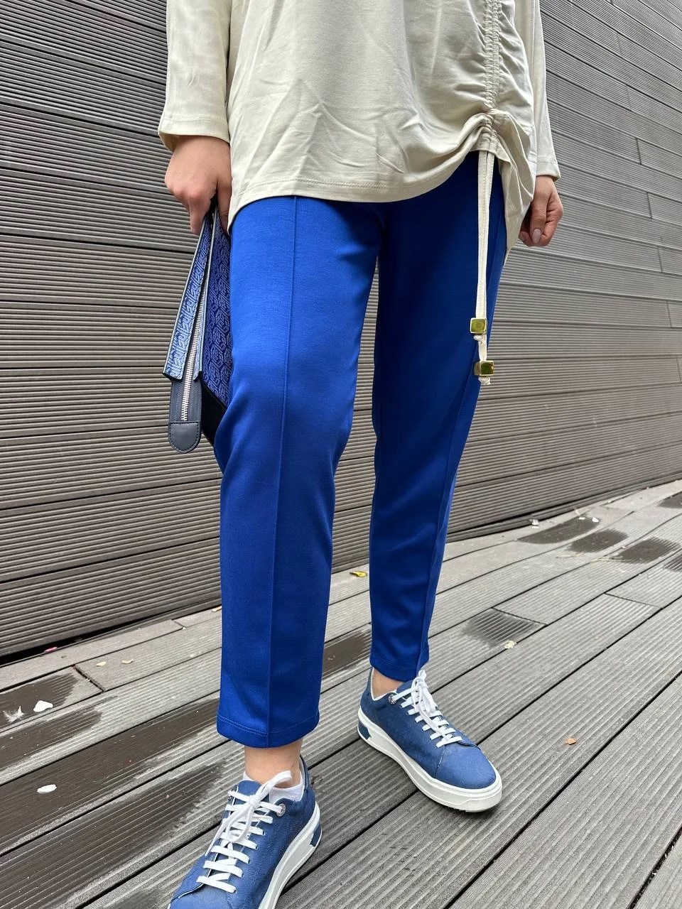 Missemramiss P4622 Saks Nervürlü Pantolon