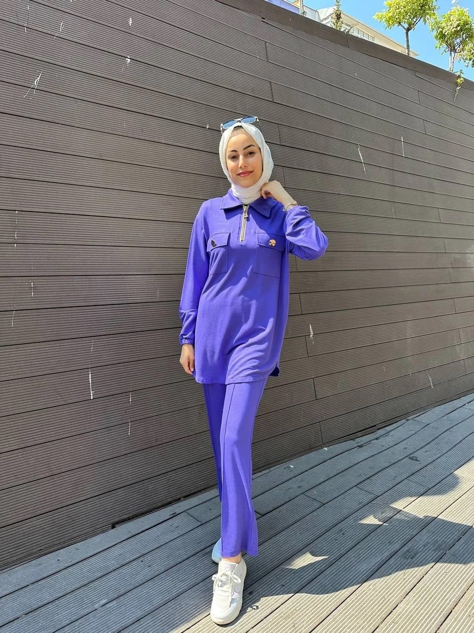 Missemramiss T4473 Mor İpek Pamuk Takım