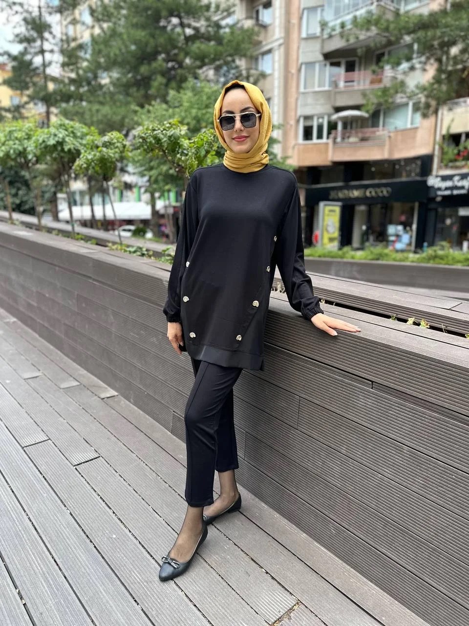 Missemramiss T4474 Siyah İpek Pamuk Takım