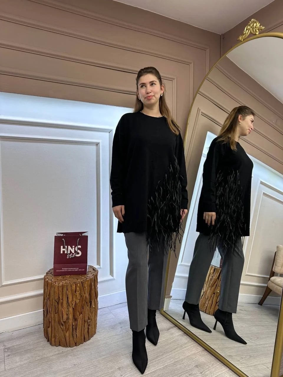Missemramiss T4585 Siyah Rope Basic Triko Kazak